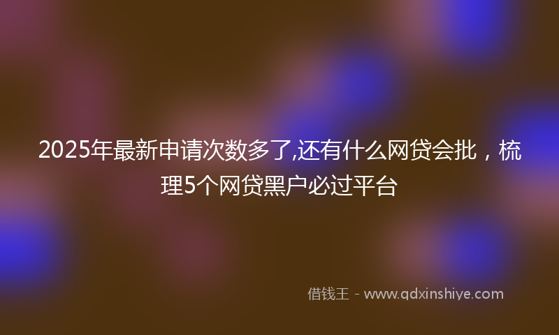 2025年最新申请次数多了,还有什么网贷会批，梳理5个网贷黑户必过平台