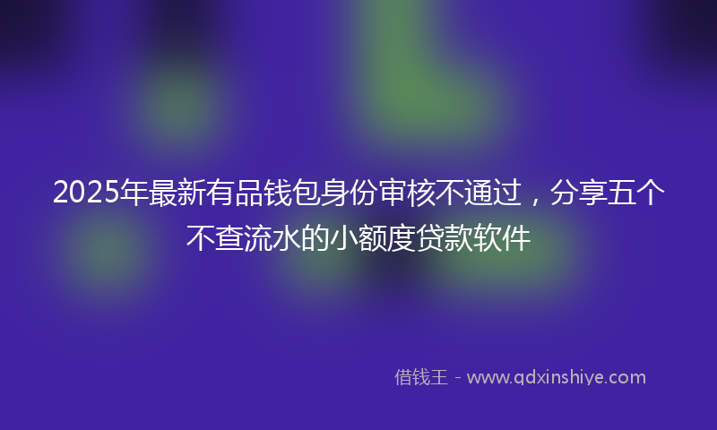 2025年最新有品钱包身份审核不通过，分享五个不查流水的小额度贷款软件