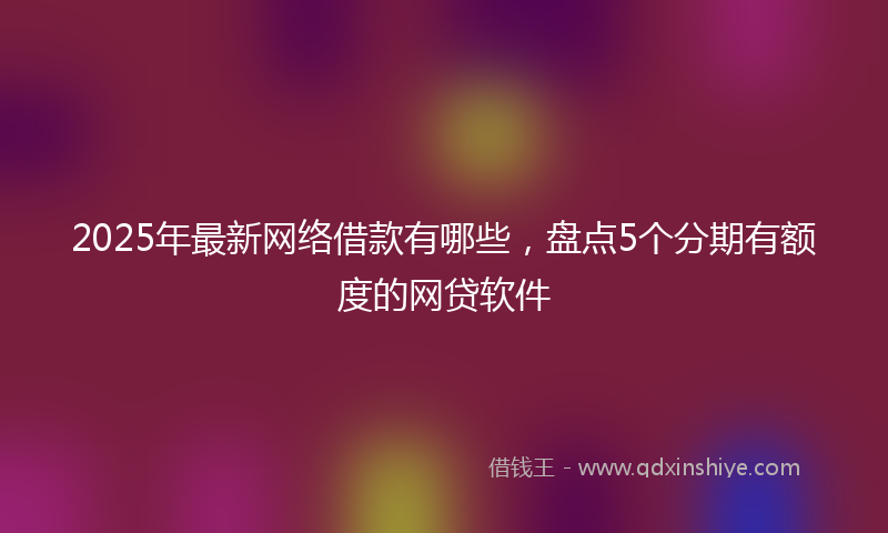 2025年最新网络借款有哪些，盘点5个分期有额度的网贷软件