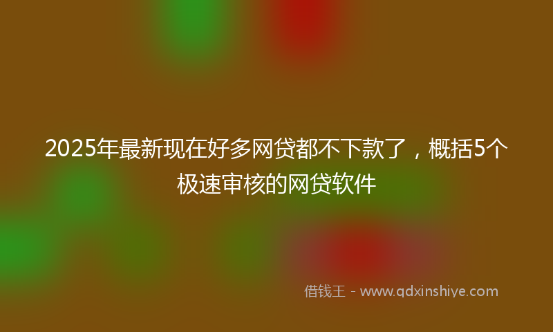 2025年最新现在好多网贷都不下款了，概括5个极速审核的网贷软件
