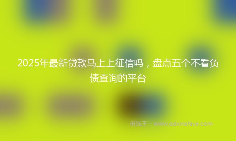 2025年最新贷款马上上征信吗，盘点五个不看负债查询的平台