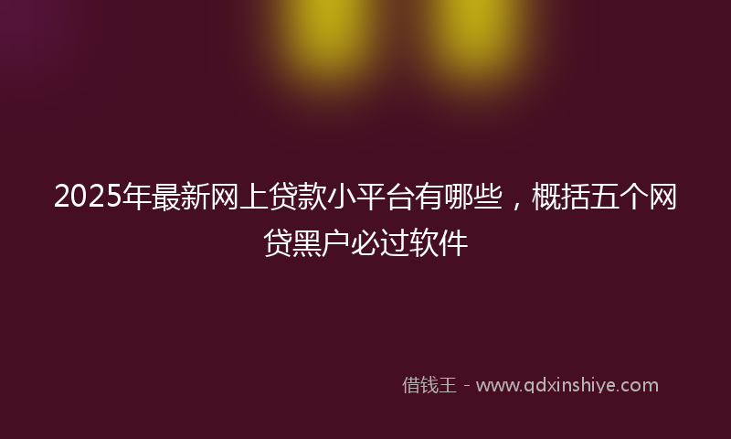 2025年最新网上贷款小平台有哪些，概括五个网贷黑户必过软件