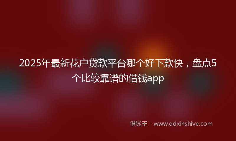 2025年最新花户贷款平台哪个好下款快，盘点5个比较靠谱的借钱app