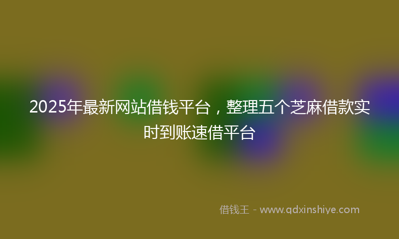 2025年最新网站借钱平台，整理五个芝麻借款实时到账速借平台