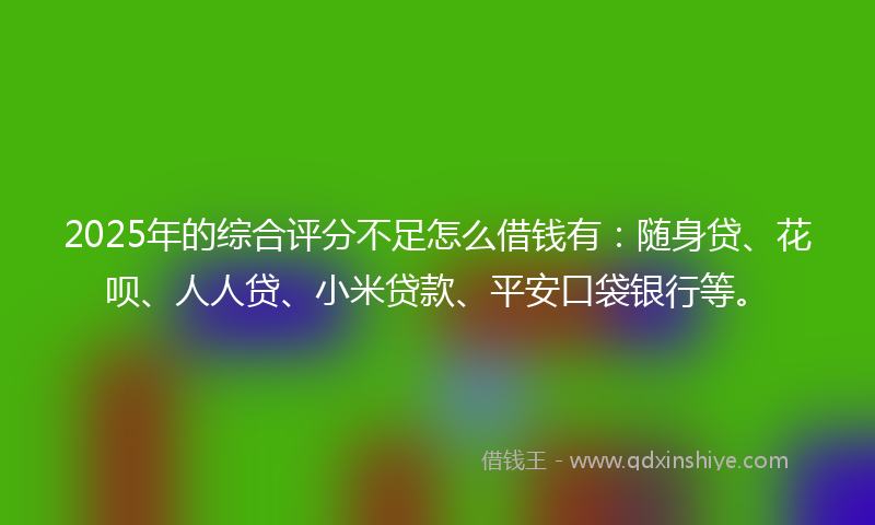 2025年的综合评分不足怎么借钱有：随身贷、花呗、人人贷、小米贷款、平安口袋银行等。