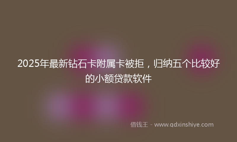 2025年最新钻石卡附属卡被拒，归纳五个比较好的小额贷款软件