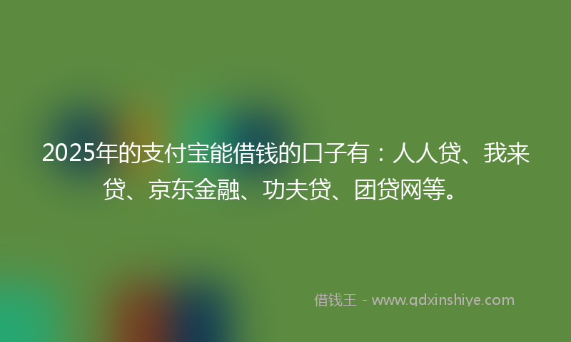 2025年的支付宝能借钱的口子有：人人贷、我来贷、京东金融、功夫贷、团贷网等。