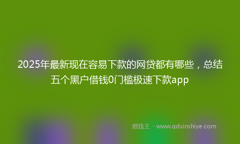 2025年最新现在容易下款的网贷都有哪些，总结五个黑户借钱0门槛极速下款app