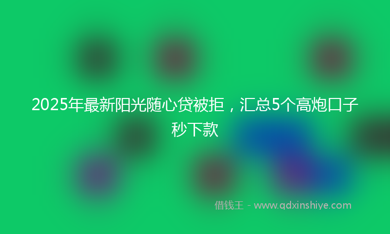 2025年最新阳光随心贷被拒，汇总5个高炮口子秒下款