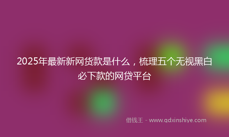 2025年最新新网货款是什么，梳理五个无视黑白必下款的网贷平台