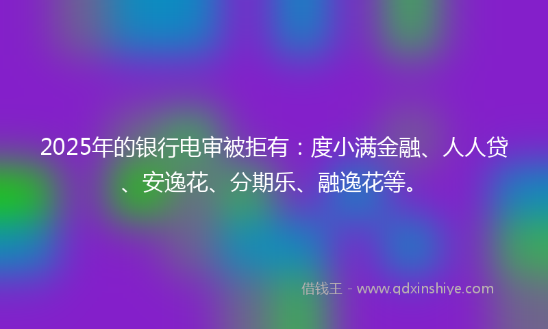 2025年的银行电审被拒有：度小满金融、人人贷、安逸花、分期乐、融逸花等。
