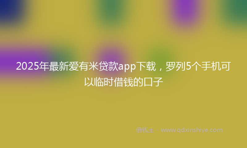 2025年最新爱有米贷款app下载，罗列5个手机可以临时借钱的口子