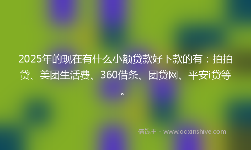 2025年的现在有什么小额贷款好下款的有：拍拍贷、美团生活费、360借条、团贷网、平安i贷等。