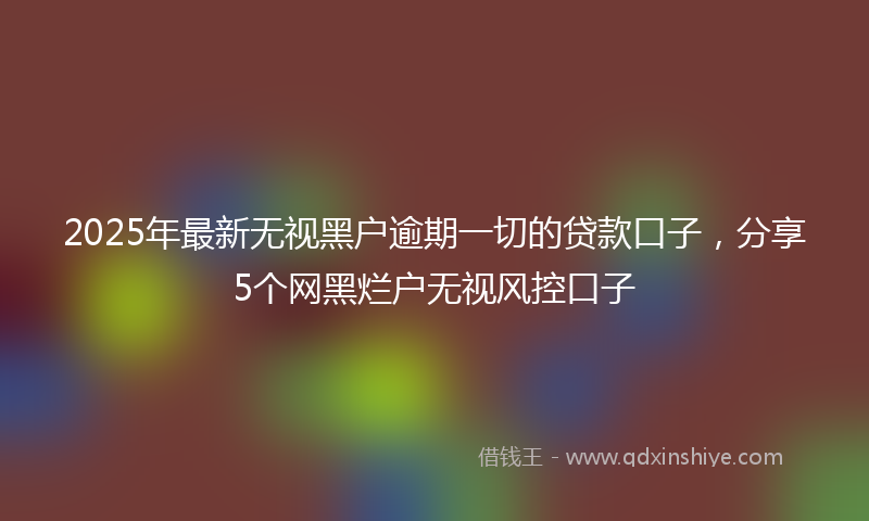 2025年最新无视黑户逾期一切的贷款口子，分享5个网黑烂户无视风控口子