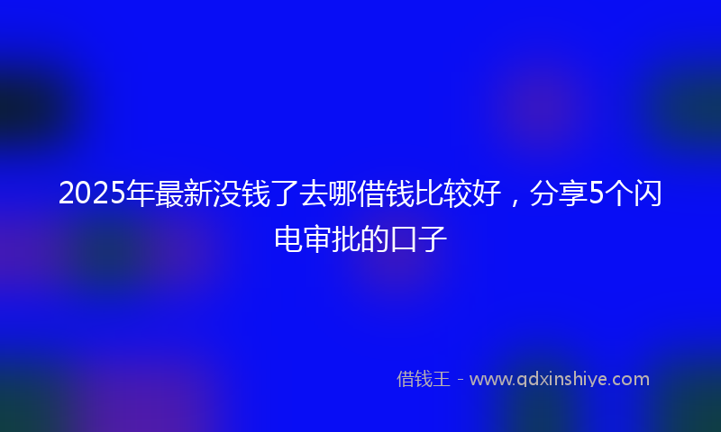 2025年最新没钱了去哪借钱比较好，分享5个闪电审批的口子