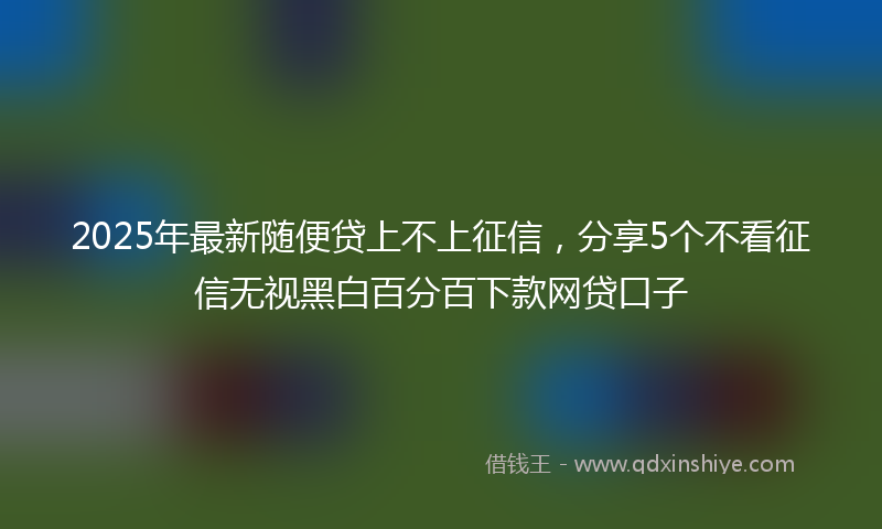 2025年最新随便贷上不上征信，分享5个不看征信无视黑白百分百下款网贷口子