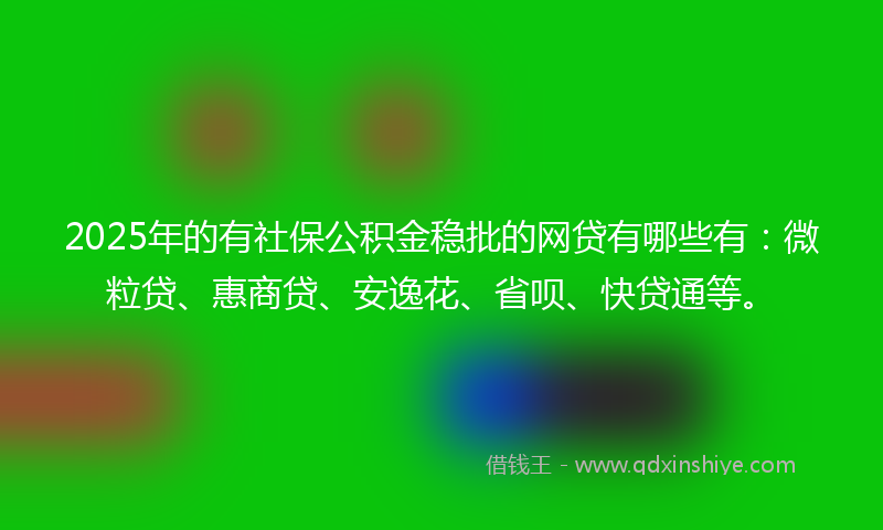 2025年的有社保公积金稳批的网贷有哪些有：微粒贷、惠商贷、安逸花、省呗、快贷通等。