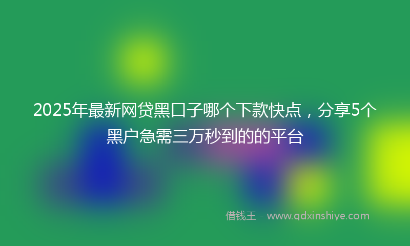 2025年最新网贷黑口子哪个下款快点，分享5个黑户急需三万秒到的的平台