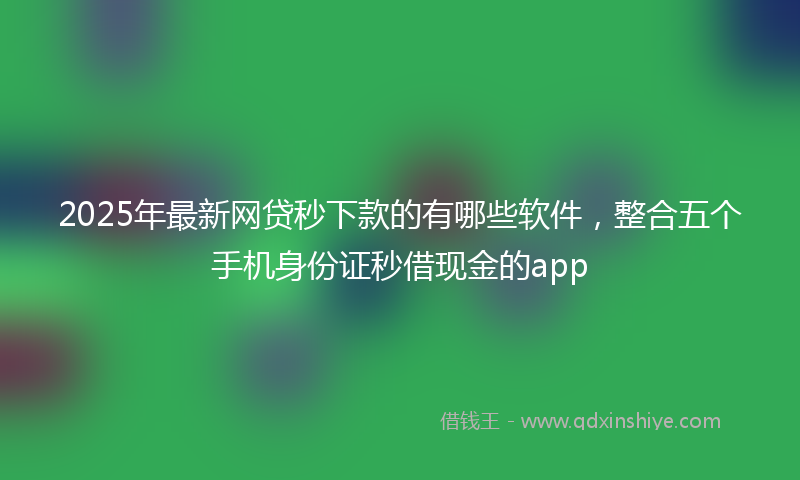 2025年最新网贷秒下款的有哪些软件，整合五个手机身份证秒借现金的app