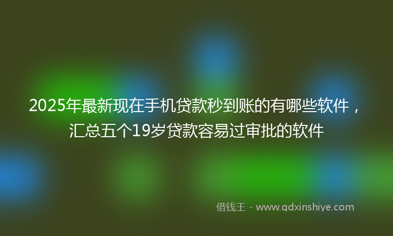 2025年最新现在手机贷款秒到账的有哪些软件，汇总五个19岁贷款容易过审批的软件