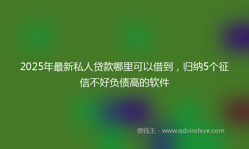 2025年最新私人贷款哪里可以借到，归纳5个征信不好负债高的软件