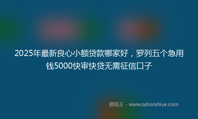 2025年最新良心小额贷款哪家好，罗列五个急用钱5000快审快贷无需征信口子