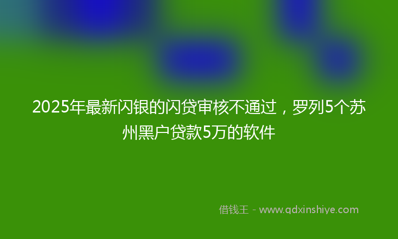 2025年最新闪银的闪贷审核不通过，罗列5个苏州黑户贷款5万的软件