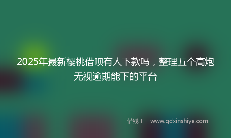 2025年最新樱桃借呗有人下款吗，整理五个高炮无视逾期能下的平台