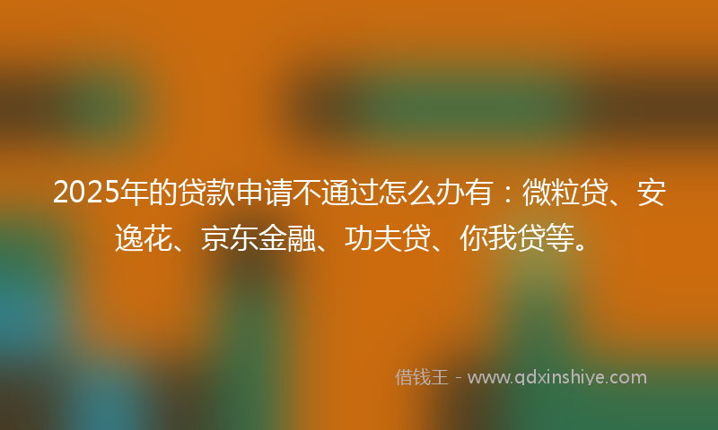 2025年的贷款申请不通过怎么办有：微粒贷、安逸花、京东金融、功夫贷、你我贷等。