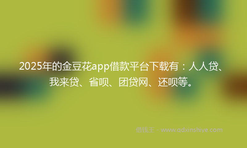 2025年的金豆花app借款平台下载有：人人贷、我来贷、省呗、团贷网、还呗等。