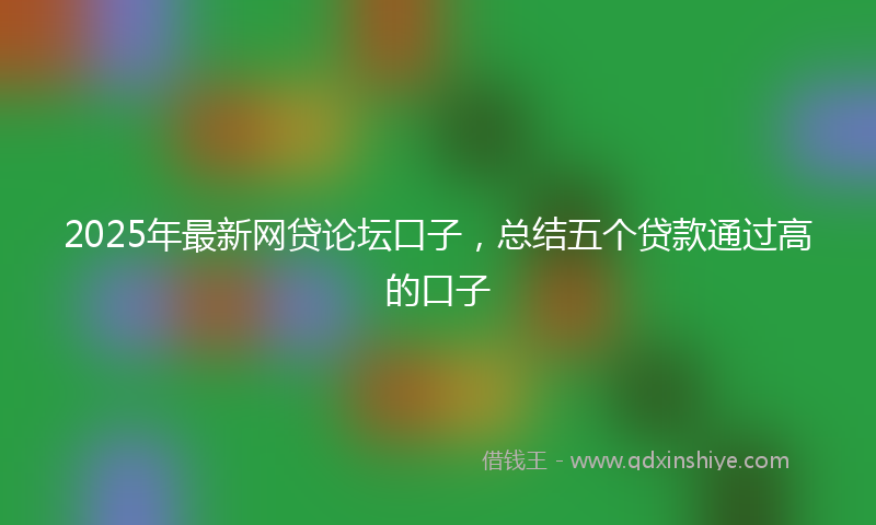 2025年最新网贷论坛口子，总结五个贷款通过高的口子