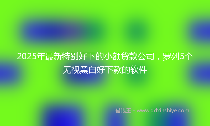 2025年最新特别好下的小额贷款公司，罗列5个无视黑白好下款的软件