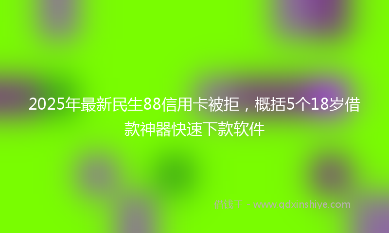 2025年最新民生88信用卡被拒，概括5个18岁借款神器快速下款软件