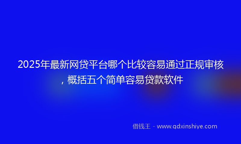 2025年最新网贷平台哪个比较容易通过正规审核，概括五个简单容易贷款软件