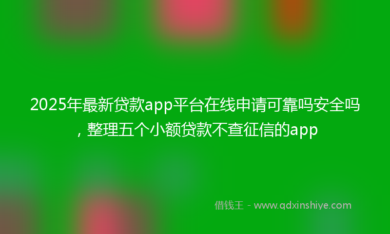 2025年最新贷款app平台在线申请可靠吗安全吗，整理五个小额贷款不查征信的app