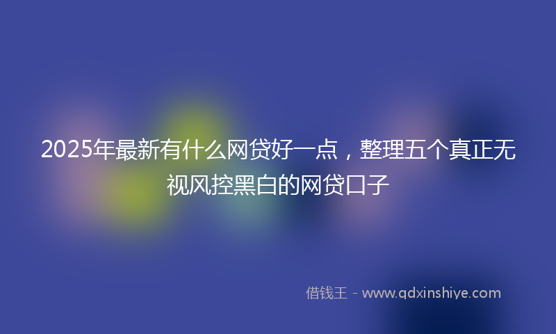 2025年最新有什么网贷好一点，整理五个真正无视风控黑白的网贷口子