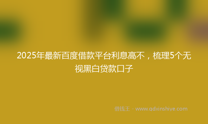 2025年最新百度借款平台利息高不，梳理5个无视黑白贷款口子