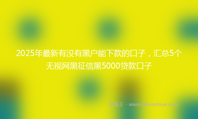 2025年最新有没有黑户能下款的口子，汇总5个无视网黑征信黑5000贷款口子