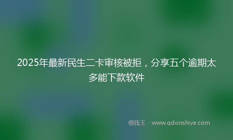 2025年最新民生二卡审核被拒，分享五个逾期太多能下款软件