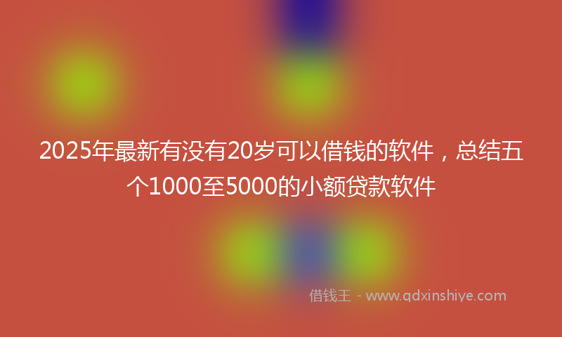2025年最新有没有20岁可以借钱的软件，总结五个1000至5000的小额贷款软件