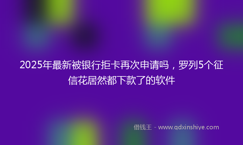 2025年最新被银行拒卡再次申请吗，罗列5个征信花居然都下款了的软件