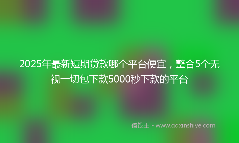 2025年最新短期贷款哪个平台便宜，整合5个无视一切包下款5000秒下款的平台