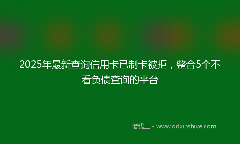 2025年最新查询信用卡已制卡被拒，整合5个不看负债查询的平台