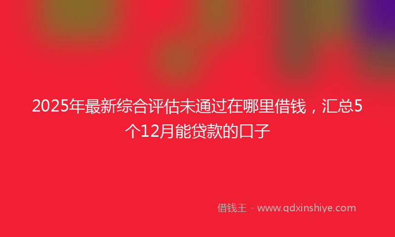 2025年最新综合评估未通过在哪里借钱，汇总5个12月能贷款的口子