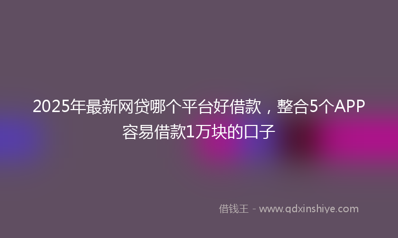 2025年最新网贷哪个平台好借款，整合5个APP容易借款1万块的口子