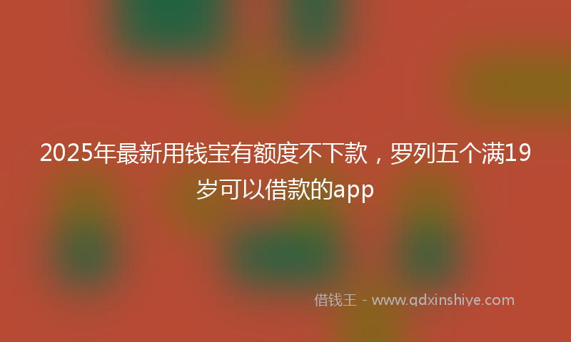 2025年最新用钱宝有额度不下款，罗列五个满19岁可以借款的app