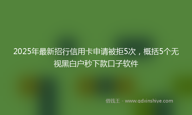 2025年最新招行信用卡申请被拒5次，概括5个无视黑白户秒下款口子软件