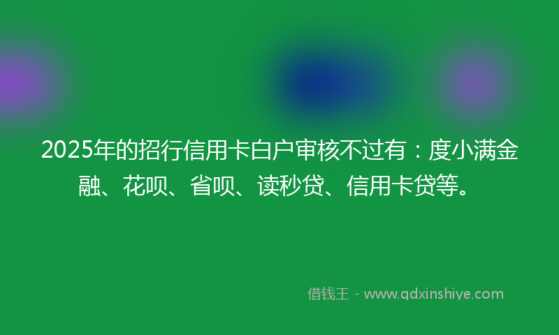2025年的招行信用卡白户审核不过有：度小满金融、花呗、省呗、读秒贷、信用卡贷等。