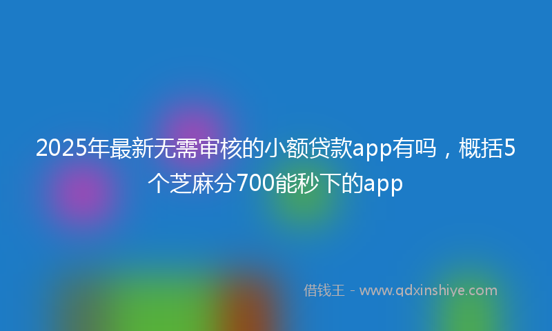 2025年最新无需审核的小额贷款app有吗，概括5个芝麻分700能秒下的app