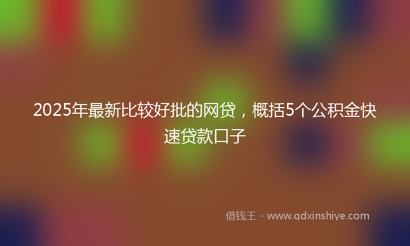 2025年最新比较好批的网贷，概括5个公积金快速贷款口子